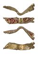 Thumbnail of Working image for catalogue no. 508. Gold mount from tip of hilt-guard, garnet cloisonné 