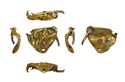 Thumbnail of Working image for catalogue no. 426. Gold mount, triangular, filigree animal ornament 