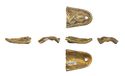 Thumbnail of Working image for catalogue no. 483. Gold mount of tongue-shaped form with filigree interlace 