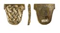Thumbnail of Working image for catalogue no. 533. Cast silver mount, tongue-shaped with gilded animal ornament and niello 