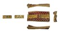 Thumbnail of Working image for catalogue no. 561.  Strip-mount, gold and garnet cloisonné, filigree serpent mounts 