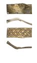 Thumbnail of Working image for catalogue no. 556. Strip-mount, gold and garnet cloisonnéfiligree serpent mounts. Element K69 