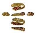 Thumbnail of Working image for catalogue no. 503. Gold mount from tip of hilt-guard, garnet cloisonné 
