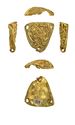 Thumbnail of Working image for catalogue no. 425. Gold mount, triangular, filigree animal ornament 