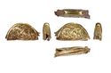 Thumbnail of Working image for catalogue no. 56. Pommel in gold of round-back form with incised and  inlaid ornament 