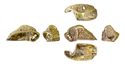 Thumbnail of Working image for catalogue no. 36. Pommel in gold of round-backed form with filigree animal ornament and garnet cloisonné decoration 