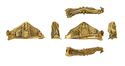 Thumbnail of Working image for catalogue no. 47. Pommel in gold of cocked-hat form, cast animal-heads, with incised style II decoration, inlaid niello 