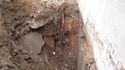 Thumbnail of test pit near trench D with 2m scale