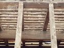 Thumbnail of Micklegate Bar: detail view of Baltic timber marks on the west purlin in the central bay.