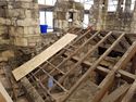 Thumbnail of Micklegate Bar: general view of the north half of the roof, looking west, during removal of battens.