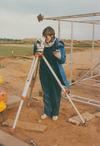 Liz Hooper surveying at Mound 17, 1991