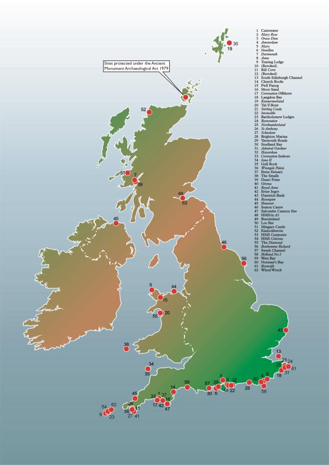 Figure 2: Designated wreck sites (March 2007)
