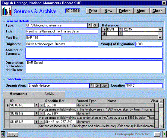 Figure 17: A typical source recorded in exeGesIS SDM Ltdâs HBSMR software.