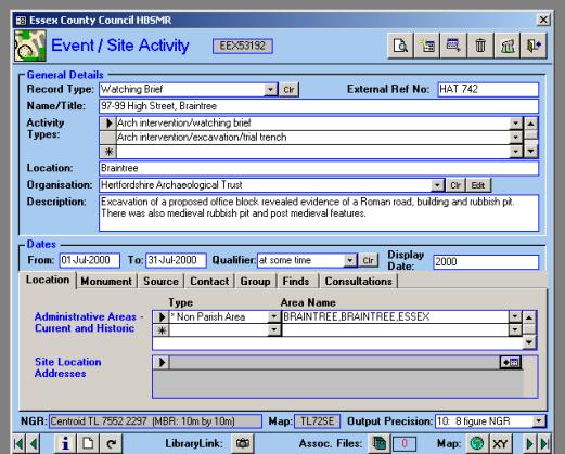Figure 20: How an event may be recorded in an HER database.